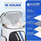 Maelstrom Backpack Cooler,36 Can Cooler Backpack,Soft Cooler Bag Insulated Leakproof,Lightweight Ice Chest Backpack,Travel Cooler Lunch Backpack for Camping,Hiking,Beach,White