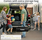 3ft Roll Top Camping Table, 2 Adjustable Heights Aluminum Folding Camping Table with Storage Net and Bag, Waterproof, Lightweight Outdoor Table 32.2” x 16”, for Travel BBQ Party Picnic, Black