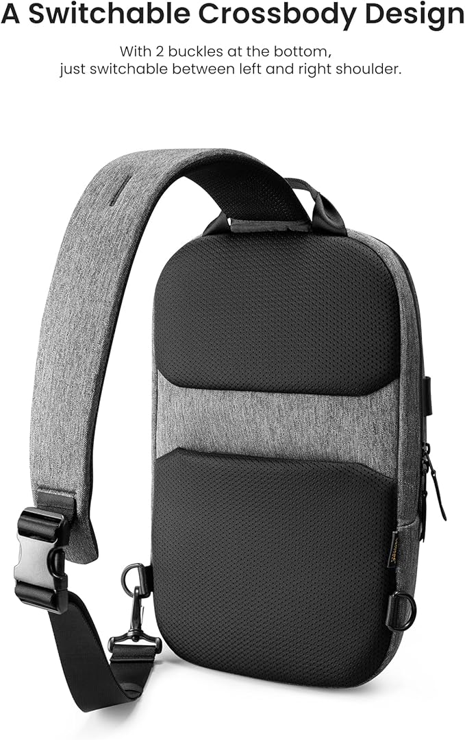 tomtoc 7L Sling Backpack Crossbody Bag for Men Women, EDC Daypack Chest Shoulder bag for 14-inch MacBook Pro M5, 13" MacBook Air/Pro, 13'' iPad Pro M5/iPad Air M3, Organized, Daily Use, Work, Travel-S