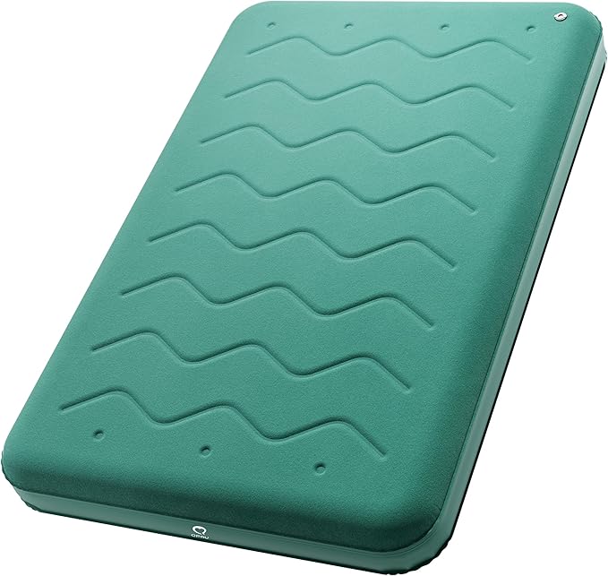 QPAU Twin Size Air Mattress Camping Pad – 9” Thick R8–10 Insulated Inflatable Mattress with Foam Comfort & Foot Pump, Twin Air Mattress for Camping, Road Trips, and Home Guests (Full Size)