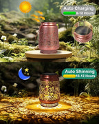 Hummingbird Solar Lanterns Outdoor Waterproof, Garden Decor Birthday Gifts for Women Mom Grandma Sister, Metal Hanging Solar Lights Outside Decorative for Yard Patio Backyard Christmas Decorations
