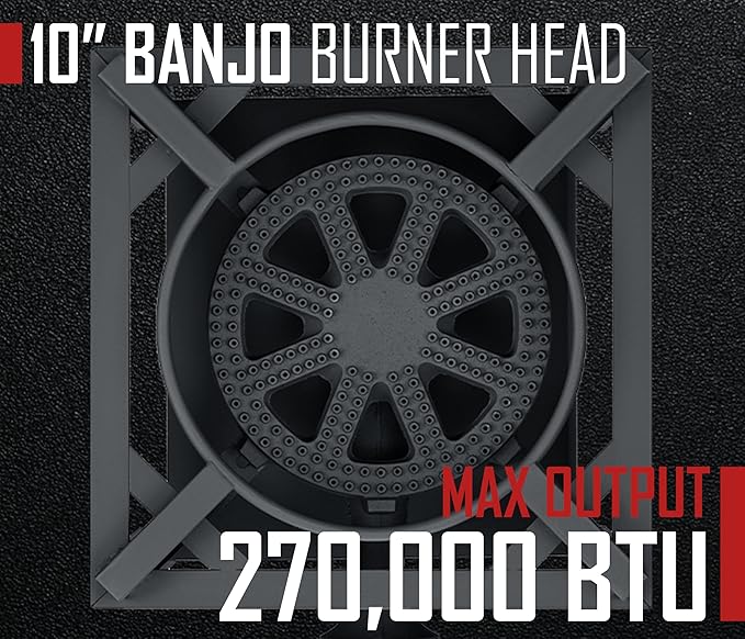 Concord Professional Single Banjo Wok Burner with Stand. Drop In Wok Edition. Up to 270,000 BTU. Great for Home Brewing, Wok Stir Fry, Turkey, Etc. (16")