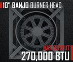 Concord Professional Single Banjo Wok Burner with Stand. Drop In Wok Edition. Up to 270,000 BTU. Great for Home Brewing, Wok Stir Fry, Turkey, Etc. (16")