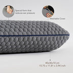 Travel Memory Foam Pillow for Sleeping, Comfortable Camping Pillow, 15.75x11.81x3.94 inches, Easy to Carry Portable Bag, Soft, Breathable, Washable Pillowcase