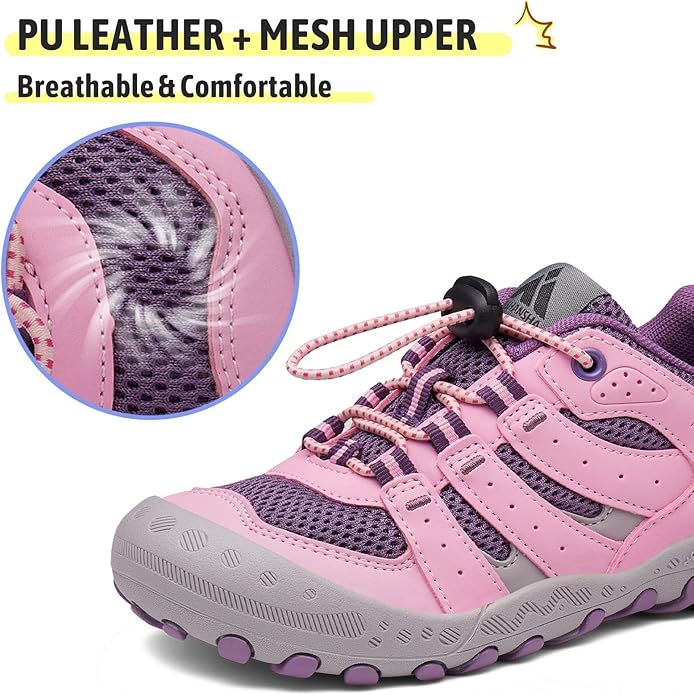 Mishansha Kids Hiking Boots Toddler Girls Boys Hiking Shoes Water-Resistant Anti-Collision Non-Slip Athletic Outdoor Trekking Boots