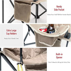 SUNNYFEEL XL Oversized Camping Chair, Folding Camp Chairs for Adults Heavy Duty Big Tall 500 LBS, Padded Portable Quad Arm Lawn Chair with Pocket for Outdoor/Picnic/Beach/Sports