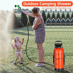 Finderomend Portable Shower for Camping with 7 Spray Modes, Hand Press Camping Shower with Removable Hose and Shower Head,Pressure Rinse Kits for Hiking Traveling Garden Beach Pet Shower