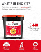 ReadyWise Prepper Pack Bucket - 52 Servings Emergency Food Supply, Survival Kit, Protein Meals, Dehydrated & Freeze Dried Food, Ready to Eat Camping Essentials, up to 25 Year Shelf Stable Life