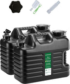 UPWOIGH 5 Gallon Water Jug Set of 2, Camping Water Container, Truly No Leakage Water Storage, Large Military Black Water Tank,BPA Free Portable Emergency Overlanding Gear for Outdoors Hiking