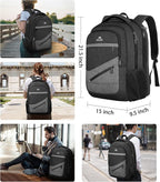 MATEIN Extra Large 50 L Travel Laptop Backpack, Water Resistant Work Computer Backpack with Anti Theft Pocket, TSA Friendly Business Daypack with Multiple Organizer Pockets for Men, Black Grey