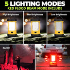 Camping Lantern 3000LM, LED Lanterns for Power Outages with 4400mAh Phone Charger, Impact-Resistant Rechargeable Lantern, 5 Light Modes Waterproof Lantern for Hurricane Emergency(Orange)