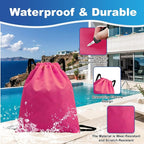 5-Pack Waterproof Drawstring Backpacks, Soccer-Texture Oxford Fabric, 16.9" × 13.8", Lightweight 0.20 lb Each, No Eyelets, Gym & Marathon Gear Sacks(Pink)