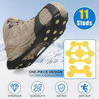 Ice Cleats Snow Traction Crampons for Shoes and Boots,11-Stud Ice Cleats Walking Traction Grips Anti-Slip Ice Snow Grippers Over Shoe for Women Men Walking on Snow and Ice