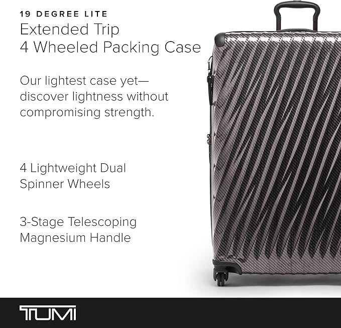 TUMI - 19 Degree Lite 4 Wheel Luggage - Lightweight and Highly Durable, Modern Contour, Hard Shell Men's and Women's Suitcase - 30" Extended Trip Packing Case, Black Graphite