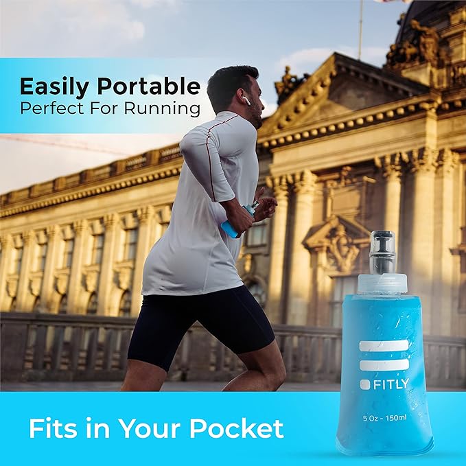 Soft Flask - Shrink As You Drink Soft Water Bottle for Hydration Pack - Folding Water Bottle Ideal for Running, Hiking, Cycling, Climbing & Rigorous Activity