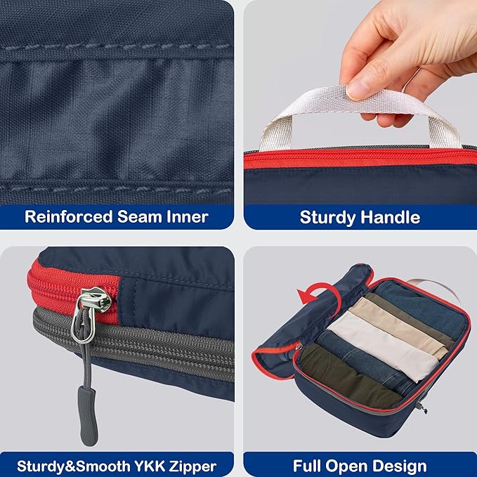 Cipway Compression Packing Cubes, Lightweight Travel Luggage Organizers with Shoe Bag, Toiletry Bag & Laundry Bag, Travel Essentials for Carry on Suitcase (8 Piece,Blue)