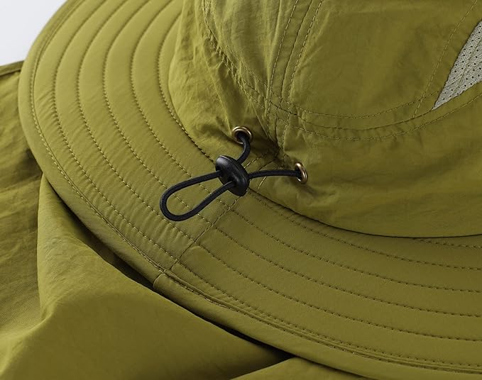 Home Prefer UPF 50+ Mens Wide Brim Fishing Hat with Neck Flap Sun Hat for Men Women Sun Protection Cap