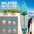 Inflatable Paddle Board,Stand Up Paddle Board Set, Extra Wide SUP Board with Removable Fin, Floating Paddle, Hand Pump, Waterproof Phone Pouch,Traveling Board