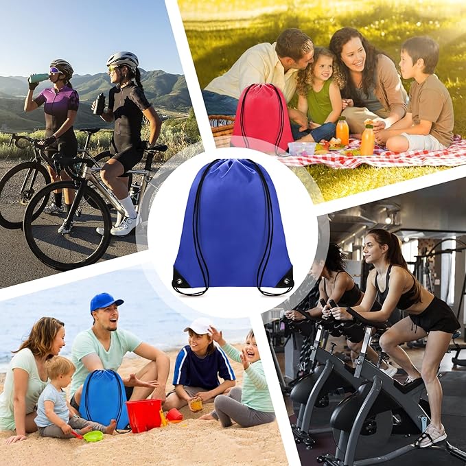 Grneric Drawstring Bags Bulk 14 Pcs Drawstring Backpack Bulk Cinch Bag Sackpack for Men Women Gym (Navy Blue)