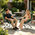 Colegence Oversized XL Padded Camping Chair Wide Heavy Duty Lawn Chairs Support 450 LBS Portable Folding Gaint Plus Camp Chair with Side Pocket Cup Holder for Outdoor Outside Sports Baseball-Green