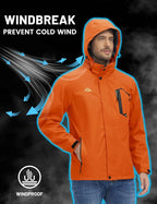 TACVASEN Men's Rain Jacket Lightweight Windbreaker with Hooded Water Resistant Outdoor Raincoat for Hiking Travel Camping