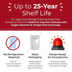 Long Term Gluten Free Food Storage Sample Pack: 16 Large Servings - 4 lbs Freeze Dried Meals - Emergency Prepper Supply with 25 Year Shelf Life