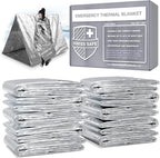 Swiss Safe 10 Pack Mylar Emergency Blankets for Survival - Compact & Insulated for Cold Weather - Designed for NASA, Outdoor, Running, Camping, Survival, First Aid Car Kit - Silver, 10 Pack