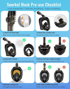 Greatever G2 Full Face Snorkel Mask with Latest Dry Top System,Foldable 180 Degree Panoramic View Snorkeling Mask with Camera Mount,Safe Breathing,Anti-Leak&Anti-Fog