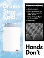 PartyPrints 25 Pack White Blank Can Cooler Sleeves, Customizable Bulk Sublimation Insulated Foam for Beer, Collapsible Plain Drink Holder, Cold Soda Insulator, 12oz Regular, 16oz Tall Cans
