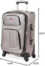 SwissGear Sion Softside Expandable Luggage, Pewter, Carry-On 21-Inch