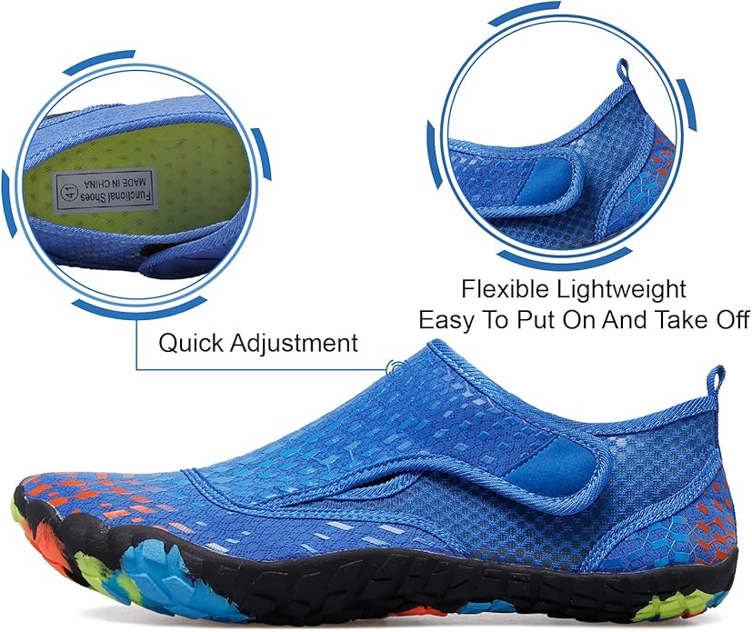 L-RUN Barefoot Water Shoes Women Mens Aqua Sock Athletic Hiking Water Sports Shoes for Swim Beach Pool Sand Diving Walking