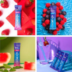 HydroMATE Electrolytes Powder Drink Mix Packets Hydration Accelerator Low Sugar Party Favors for Rapid Recovery Vitamin C Plus Caffeine Variety Pack 16 Sticks