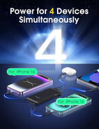 TG90° 10000mAh Portable Charger with Built-in AC Wall Plug and Cables, Ultra Slim USB C Power Bank External Battery Pack Compatible with iPhone and Android Phones