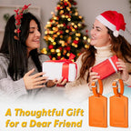 Travelambo 16 Pack Luggage Tags for Suitcases Privacy Protection Bag Tags Faux Leather Travel Accessories Essential, Hot Orange