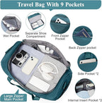 Travel Duffel Bag for Women, Carry-on Overnight Weekender Bags with Wet Pocket, For Spirit Airlines 18x14x8 Personal Item Bag,Small,Peacock Blue