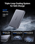 Baseus Picogo Power Bank, 0.5" Ultra Slim 10000mAh MagSafe Portable Charger, Upgraded CCC Certified 27W Fast Charging Magnetic Battery Pack, Alloy Wireless Charger for iPhone 17/16/15/14/13/12
