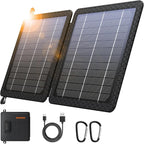 GOODaaa 10W Portable Solar Charger with Dual USB Outputs Super Handy Foldable Size 24% High Conversion Efficiency Solar Panels, Waterproof & Dustproof & Shockproof, Wide Compatibility