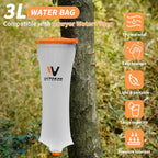 Water Bag 3L Compatible with Sawyer Squeeze Water Filter, Durable TPU Material, BPA & PVC Free Squeeze Pouch, Collapsible Hydration Canteens for Camping Hiking Cycling Fishing or Traveling