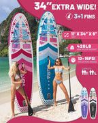 DAMA 11'*34"*6" Inflatable Paddle Board, Paddle Boards for Adults,Sup,Lightweight and Durable, Easy to Inflate, Versatile in Style, Fully Functional, Equipped w/High Grade Accessories.