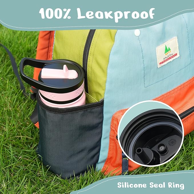 BUZIO 14oz Kids Water Bottle with Straw Lid, Insulated Toddler Water Bottle for School Stainless Steel Thermo Cup for Girls Boys Reusable Leak Proof Bpa-Free Double Walled Flask, Pink Unicorn