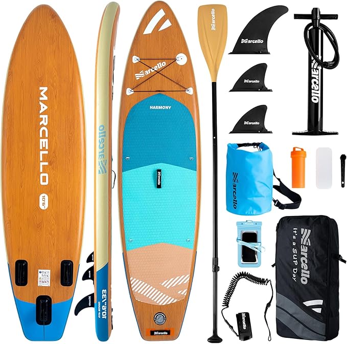 Paddle Board, Inflatable Stand Up Paddle Board，10.6'×33"×6" Ultra-Light SUP Board with Hand Pump, Leash, Repair Kit, Waterproof Phone Case and Backpack