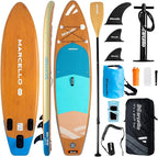 Paddle Board, Inflatable Stand Up Paddle Board，10.6'×33"×6" Ultra-Light SUP Board with Hand Pump, Leash, Repair Kit, Waterproof Phone Case and Backpack