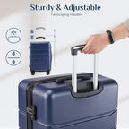 OLIXIS 24 Inch Luggage, Hardside Suitcase with Spinner Wheels, Lightweight ABS Hard Shell Checked Luggage, TSA Approved Lock, Expandable Medium Suitcase for Travel & Business–Blue