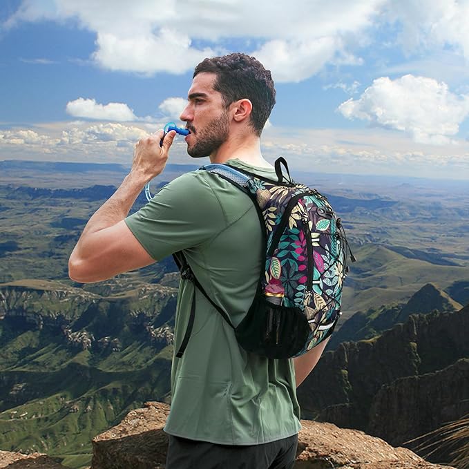 Lightweight Hydration Backpack, Running Backpack with 2L Water Bladder, Hydro Water Daypack for Cycling Hiking Rave for Men Women