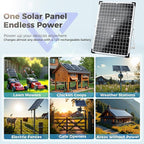 Solar Panel Kit 30W 12V, Solar Battery Trickle Charger Maintainer, Waterproof Solar Panel + Upgrade Charge Controller + Adjustable Mount Bracket for Boat RV Motorcycle Marine