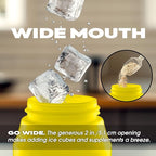 Cannon Sports 1 Liter Sports Water Bottle, BPA-Free, 34 Oz Capacity, Large Mouth, 2 lids (Straw and Squeeze), Great For Helmet Sports Such As Hockey, Lacrosse, Football, Boxing (2 Pack) (Yellow)