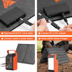 Takki 120W Peak Solar Generator with 21W Panel 83Wh Portable Power Station Solar Power Bank with 110V AC Outlet for Camping Home Use Outdoor Emergency Fan Laptop Hurricane