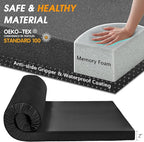 CYMULA Camping Cot Mattress 2in Memory Foam Sleeping Pad,Soft Warm Non-Slip Camping Mattress Topper with Retaining for Adults,Portable Roll up Pad for Travel(75 x30)（only Mattress）