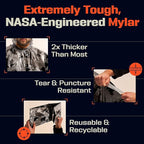 PREPARED4X Emergency Poncho and Mylar Blanket Liner - Waterproof, Wind-Resistant Outdoor Rain Poncho for Camping, Emergencies