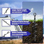 Eazy2hD 6 Pack Tent Stakes Heavy Duty, 15 Inch Ground Anchors Screw in, Metal High Winds Trampoline Stake with Nut and Tool, Spiral Anchor Kit for Camping, Swing Set, Mobile Home, Car Ports